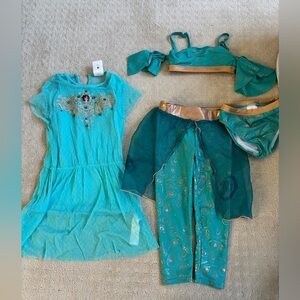 Disney Store Jasmine swim set and Teal and Gold tunic